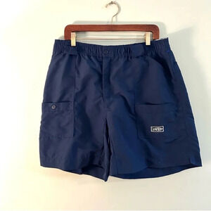 AFTCO Nylon Navy Blue Fishing Shorts 38 with 6” Inseam 2 Front Pockets